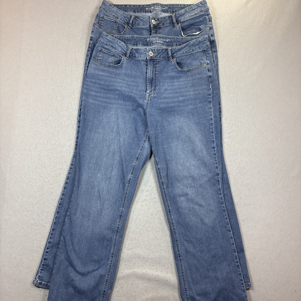 m jeans by maurices High Rise Curvy Fit Jeans Size 18 Long Blue Stretch Lot of 2